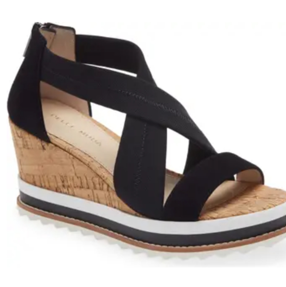 Pell Moda Black Wedge Sandals